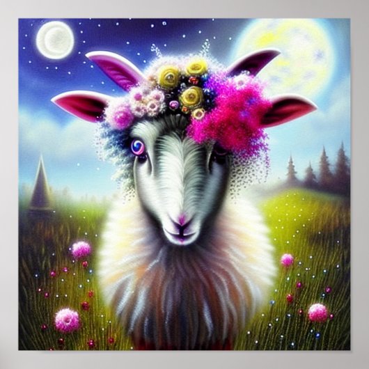 Fantasie-Wildziege Poster (Vorne)