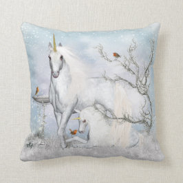 Fantasie-Winter-Einhorn-Wurfs-Kissen - Cussion Kissen