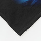 Fantasie-Wolf-Mond-Berg Fleecedecke (Ecke)