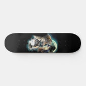 Fantasie-Wolf-Mond-Berg Skateboard (Horizontal)