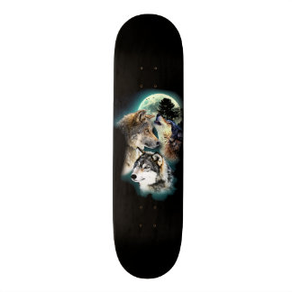 Fantasie-Wolf-Mond-Berg Skateboard