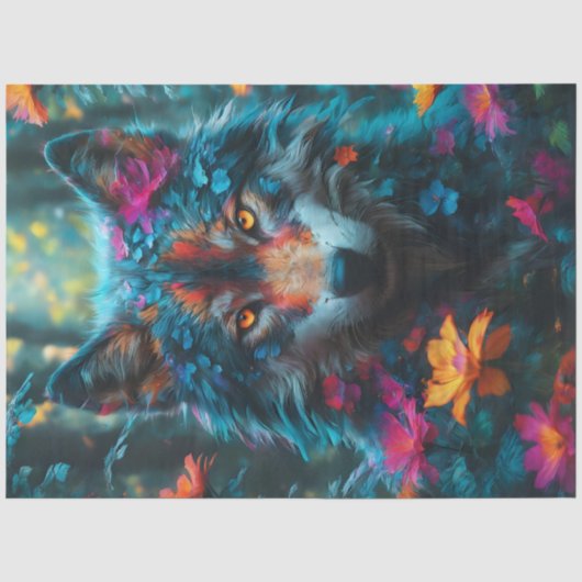 Fantasie-Wolf Seidenpapier (Vorderseite)