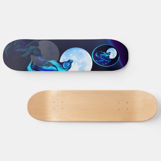 Fantasie-Wolf-Skateboard Skateboard (Horizontal)