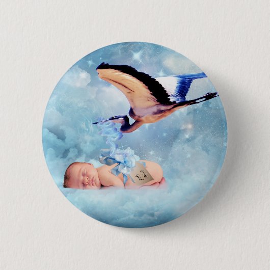 Fantasiebaby und Storch Button (Vorderseite)