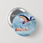 Fantasiebaby und Storch Button (Vorne & Hinten)