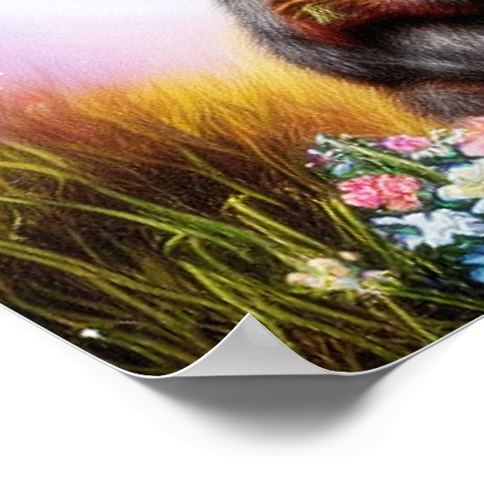 Fantasiebecher und Blume Poster (Ecke)