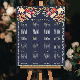 Fantasiebezauberndes Hochzeitsdiagramm im Garten Poster