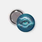 Fantasiebild - Alte blaue Augen Magnet (Vorderseite/Rückseite)