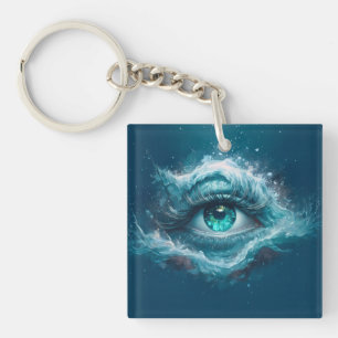 Fantasiebild - Alte blaue Augen Schlüsselanhänger