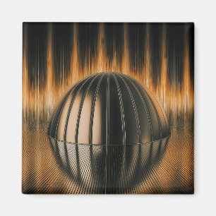 Fantasiebild Bronze-Halbkuppel auf reflektierender Magnet