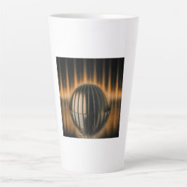 Fantasiebild Bronze-Halbkuppel auf reflektierender Milchtasse