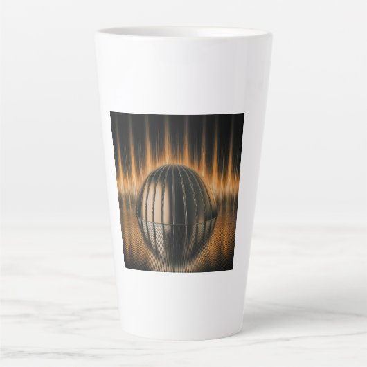 Fantasiebild Bronze-Halbkuppel auf reflektierender Milchtasse (Vorderseite)