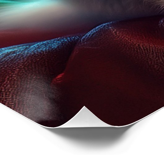 Fantasiebild einer jungen Albinokatze Poster (Ecke)