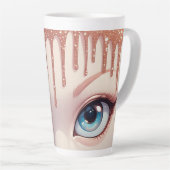 Fantasieblaue Augen mit Tröpfchen Milchtasse (Rechte Ecke)