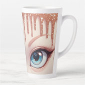 Fantasieblaue Augen mit Tröpfchen Milchtasse (Rechts)