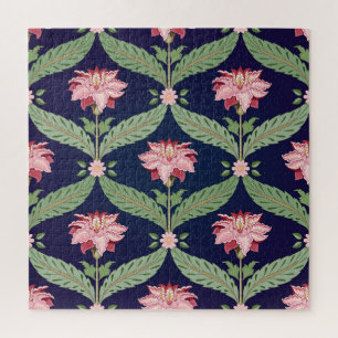 Fantasieblumen: Dunkle indische Motive Puzzle