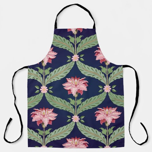 Fantasieblumen: Dunkle indische Motive Schürze (Vorderseite)