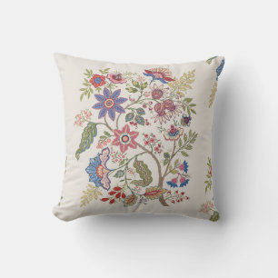 Fantasieblumen im retro, vintage, jakobinischen St Kissen