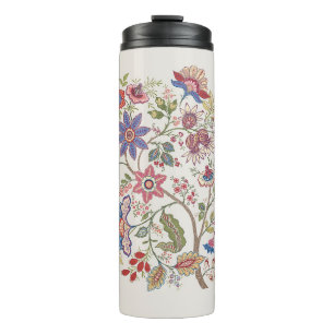 Fantasieblumen im retro, vintage, jakobinischen St Thermosbecher