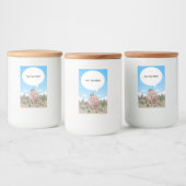 Fantasiedinosaurier in der Wüste Lebensmitteletikett (Flaschen)