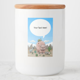 Fantasiedinosaurier in der Wüste Lebensmitteletikett