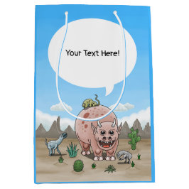 Fantasiedinosaurier in der Wüste Mittlere Geschenktüte