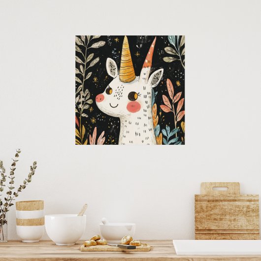 Fantasieeinhorn 🌟 🦄 poster (Küche)