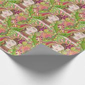 Fantasiefrau: Abstraktes Frühlingsvolk. Geschenkpapier (Ecke)