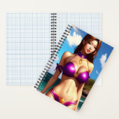 Fantasiefrau im lila Bikini-Notebook Notizblock (Innen)