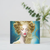 Fantasiegemälde eines sensualen Schwimmers Postkarte (Stehend Vorderseite)