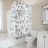 Fantasiegezeichnete Fische Creachers Pflanze Blätt Duschvorhang (Beispiel)