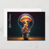 Fantasieglas Glühbirne Wasserleuchten Kreativität Postkarte (Vorne/Hinten)