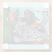 Fantasiejunge, der mit dem Drachen und Adler der K Glasuntersetzer (Rückseite)