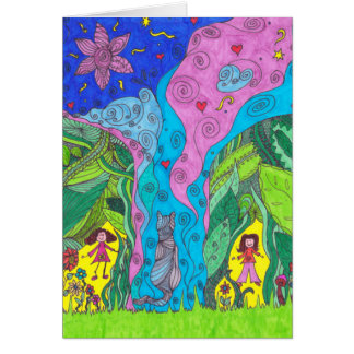 Fantasiekarte - Katze und Leute