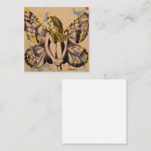 Fantasiekarte, Schmetterlingsdamenkarte, Empfehlungskarte (Vorne/Hinten)