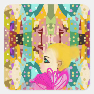 Fantasieland Quadratischer Aufkleber