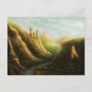 Fantasielandschaft des verlorenen Königreichs Post Postkarte