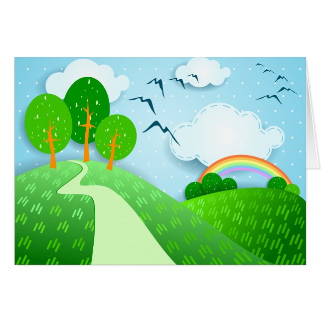 Fantasielandschaft, Karte (Vorderseite (Horizontal))