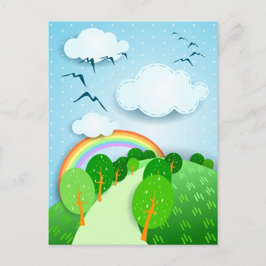 Fantasielandschaft, Postkarte (Vorderseite)