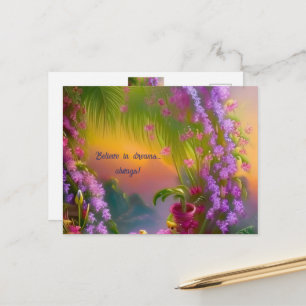 Fantasielandschaft, tropisch und verträumt postkarte