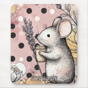 Fantasiemaus-Blumen-Aquarell-Kunst Mousepad