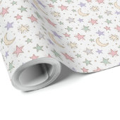 Fantasiemond-Sternenmuster Geschenkpapier (Rolleneckpunkt)