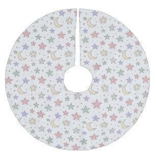 Fantasiemond-Sternenmuster Polyester Weihnachtsbaumdecke