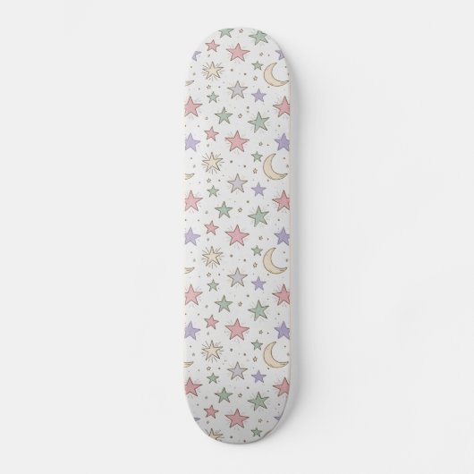 Fantasiemond-Sternenmuster Skateboard (Vorderseite)