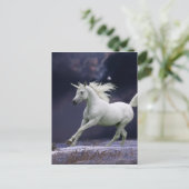 Fantasiepferde: Einhorn Postkarte (Stehend Vorderseite)