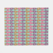 Fantasiereiche Pixel-Style-farbige Affen Fleecedecke (Vorderseite (Horizontal))