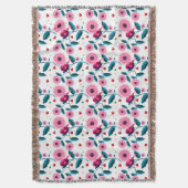 Fantasiereiche rosa Vogel-Blumen-Botanik-Design-Wu Decke (Vorderseite Vertikal)