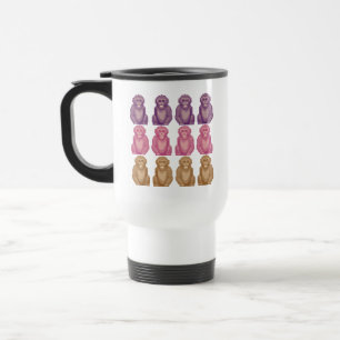 Fantasiereicher Pixelstil Bunte Affen Reisebecher