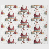 Fantasiereicher Weihnachtsmann-Wrap-Papier Geschenkpapier (Flach)