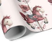 Fantasiereiter-Karussell-Pferd-Bildmuster Geschenkpapier (Rolleneckpunkt)